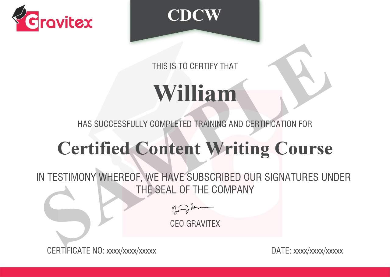 Certified Content Writng Course